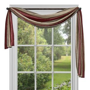 Meuse Window Curtain Scarf 50x144 - Burgundy